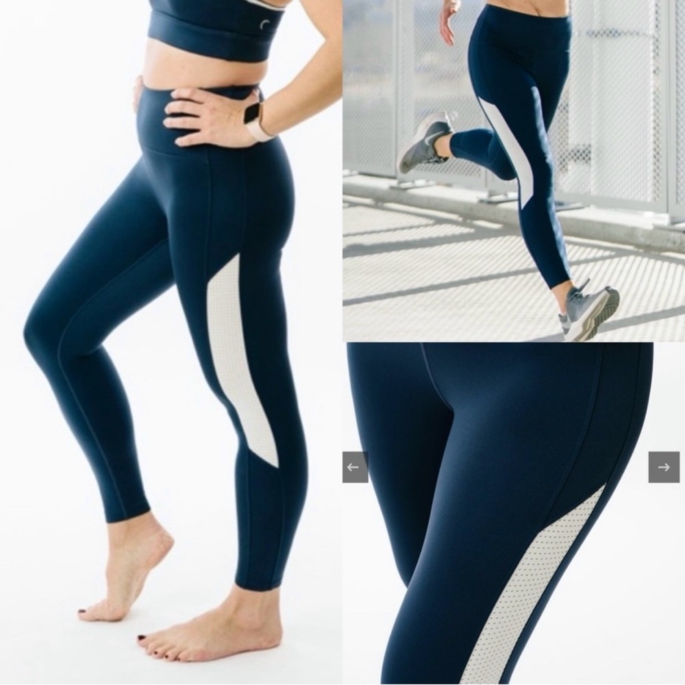 Zyia Active Navy Primo Mesh Hi-Rise 7/8 Leggings 14/16
